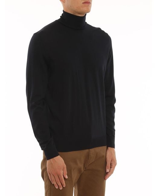 Drumohr Black 140's Merino Superfine Wool Top for men