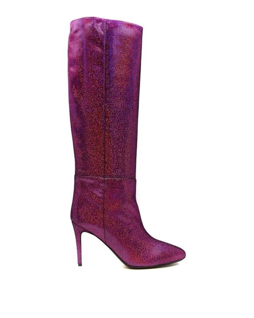 Anna F. Purple Heeled Boots