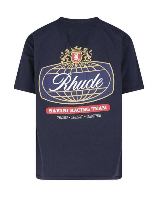 Rhude Blue Safari Crest T-Shirt for men