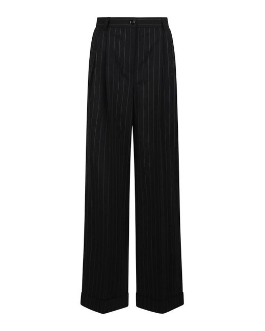 Dolce & Gabbana Black Pinstripe Trousers