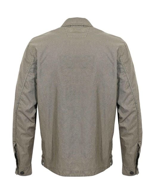 C P Company Gray Panama-R Nylon Overshirt for men