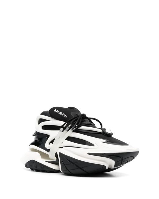 Balmain White Unicorn Low-Top Sneakers for men