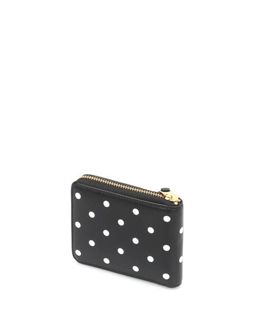 Comme des Garçons Black Polka Dot Printed Zip Around Wallet
