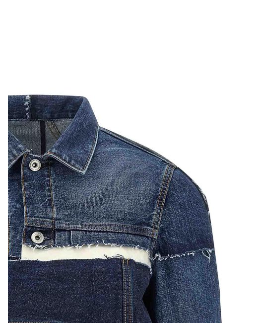 Sacai Blue Patchwork Denim Jacket