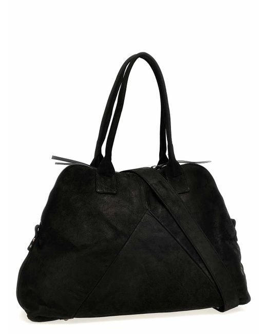Giorgio Brato Black Leather Travel Bag for men