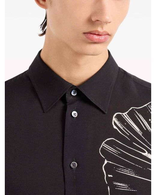 Armani Black Printed Shirt for men