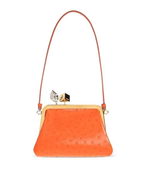 Jacquemus Orange Leather Clutch Bag