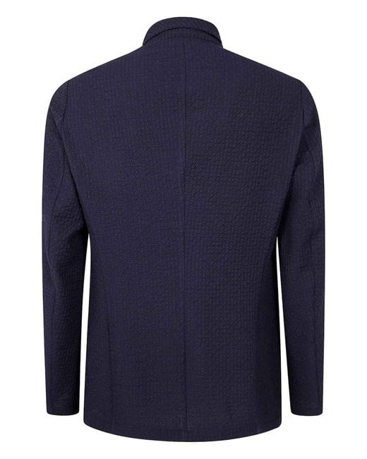 Emporio Armani Blue Wool Jacket for men