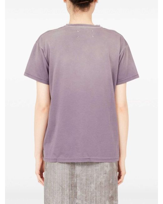 Maison Margiela Purple T-Shirt With Logo