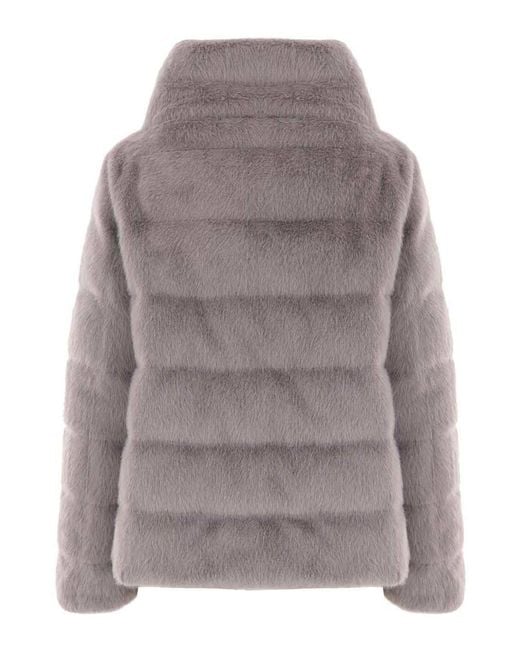 Herno Gray Fur Coat