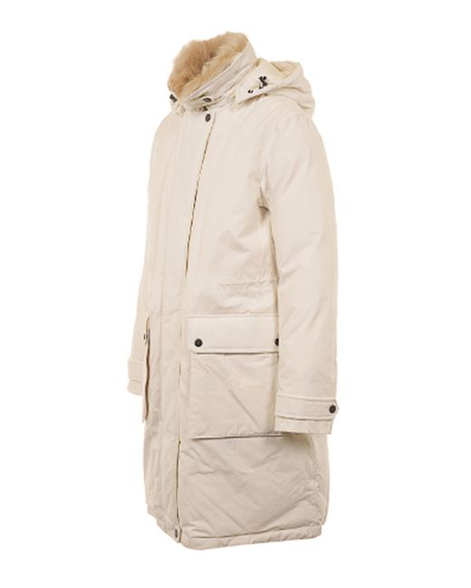 Woolrich Natural Versatile Mixed-Fabric Jacket