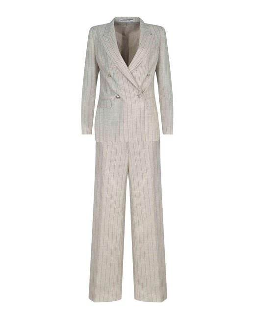 Tagliatore Gray Tailleur Made Of Wool