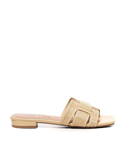 Bibi Lou Natural Holly Flat Sandals