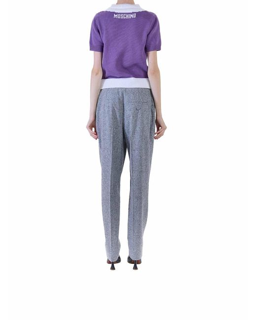 Moschino Purple Trompe Loeil Sweater