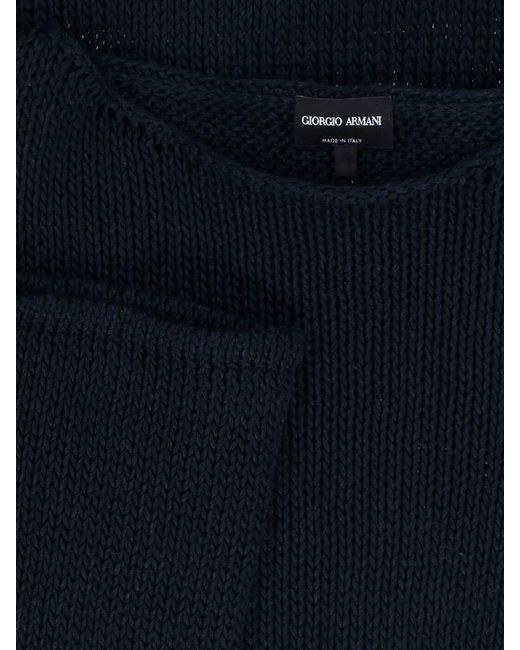 Giorgio Armani Blue Linen And Lyocell Sweater for men