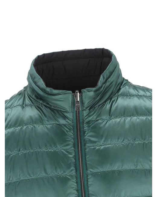 Herno Green Reversible Sleeveless Jacket Front Pockets High Neck for men
