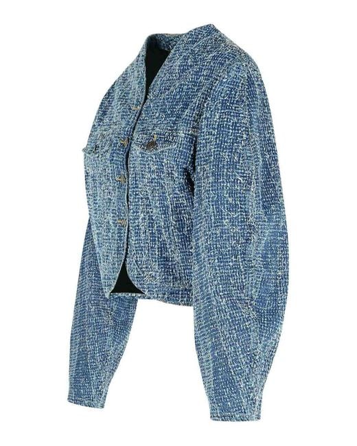 ROTATE BIRGER CHRISTENSEN Blue Cotton Short Jacket