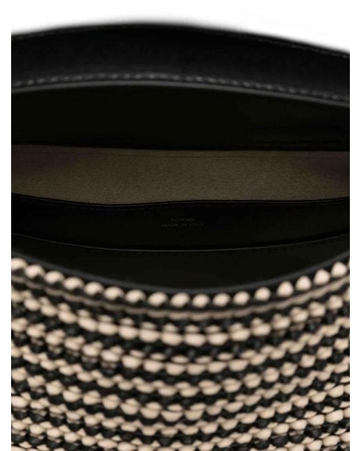 Totême Black T-Lock Leather Top Handle Bag