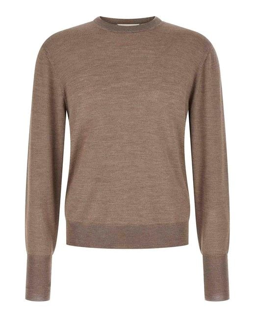 Ma'ry'ya Brown Crew-Neck Sweater for men