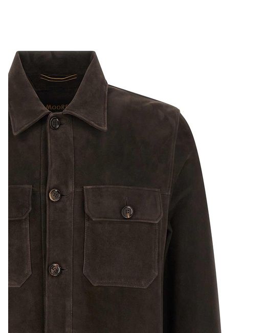 Sovracamicia di Moorer in Black da Uomo