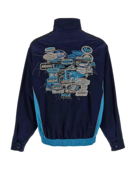 Doublet Blue Ai Patches Embroidery Jacket for men