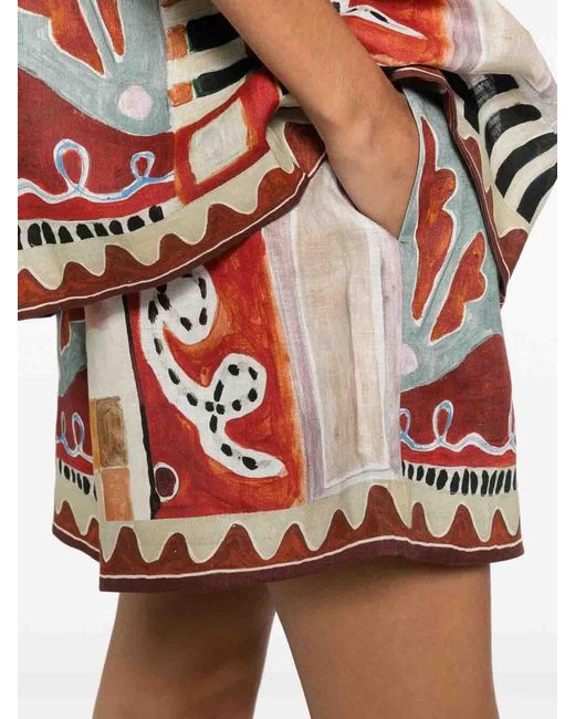 ALÉMAIS Red 'Michelle' Shorts
