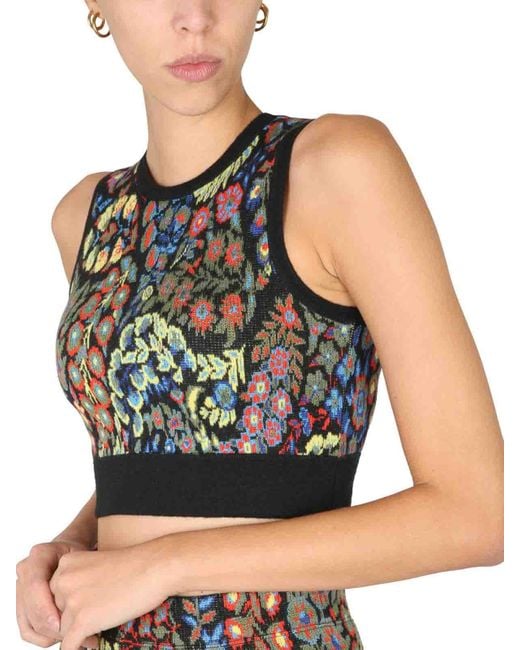 Etro Black Jacquard Wool Blend Top And Leggings