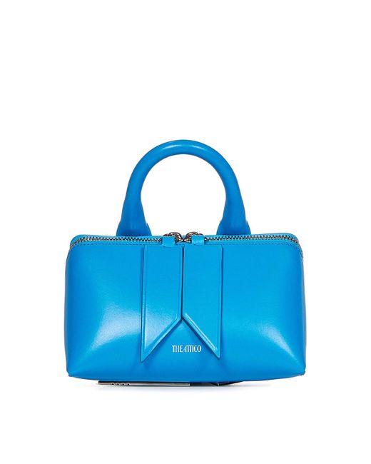 The Attico Blue Turquoise Calfskin Mini Handbag