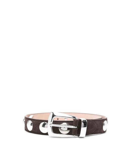 Khaite White Benny Belt With Studs 30Mm