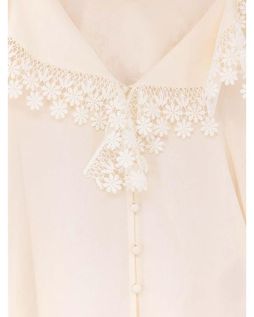 Chloé Natural Maxi-collar White Blouse