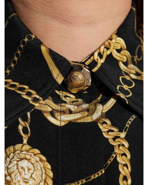 Balmain Black Silk Shirt With Print