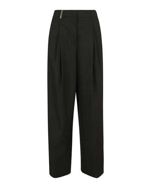 Peserico Black Mixed Technical Canvas Trousers
