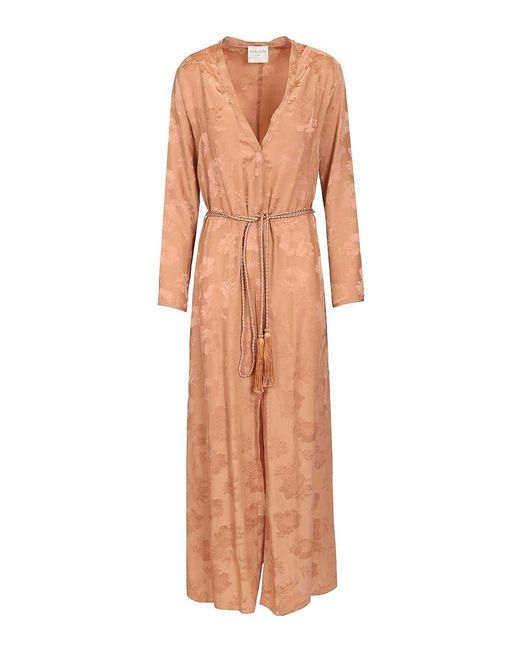 Forte_forte Natural Fluid Bouquet Jacquard Long Sleeves Dress