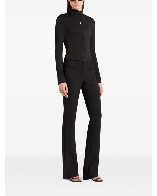 Courreges Black Crop Jacket With Zip
