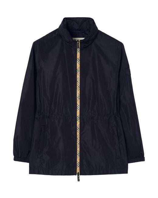 Burberry Blue Short Nylon Blackpool Parka