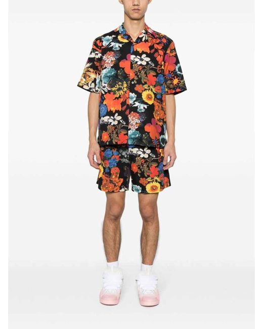 Moschino Red Floral Collar Shirt for men