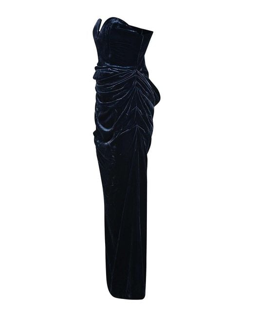 ROTATE BIRGER CHRISTENSEN Blue Dress Made Of Velvet