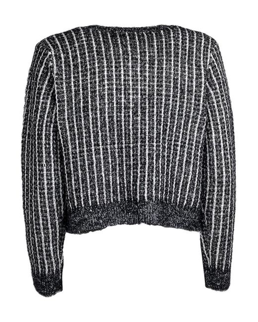 Karl Lagerfeld Black Bouclé Knit Cardigan