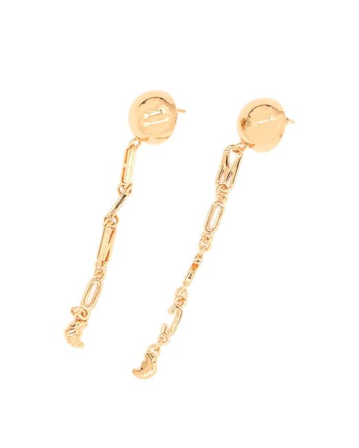 Moschino White Logo Earrings