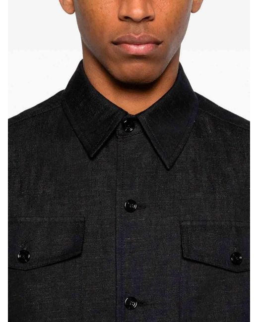 Lardini Black Shirt Jacket for men