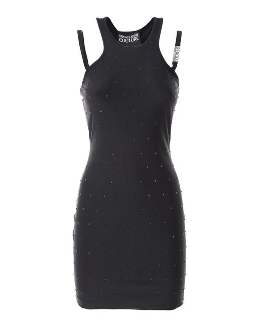 Versace Jeans Couture Black Crystal All Overt Dress
