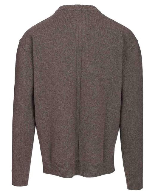 Rick Owens Gray Crew Neck Sweater for men