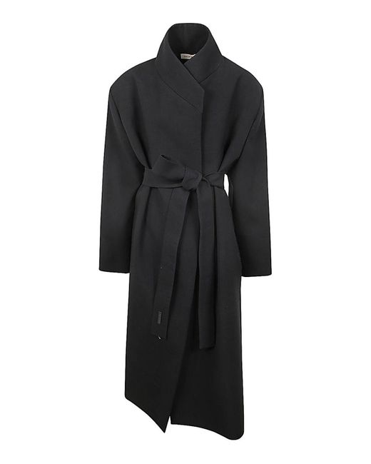 Fear Of God Black Stand Collar Relaxed Overcoat for men