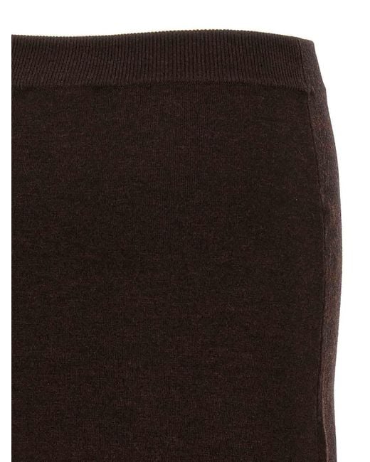 Victoria Beckham Black Midi Skirt Buttons