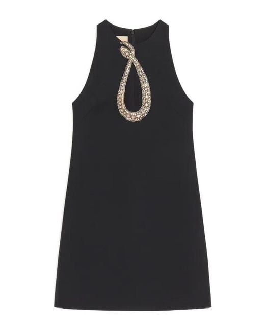 Valentino Garavani Black Embroidered Mini Dress