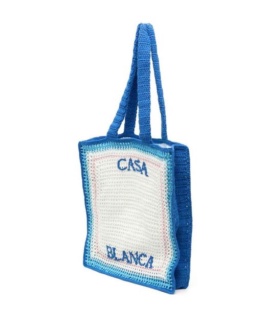 Casablanca Blue Crochet Shopping Bag