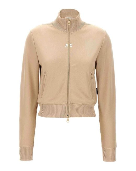 Courreges Natural Interlock Track Sweatshirt
