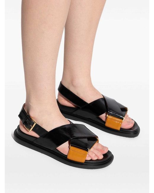 Marni Black Flat Sandals