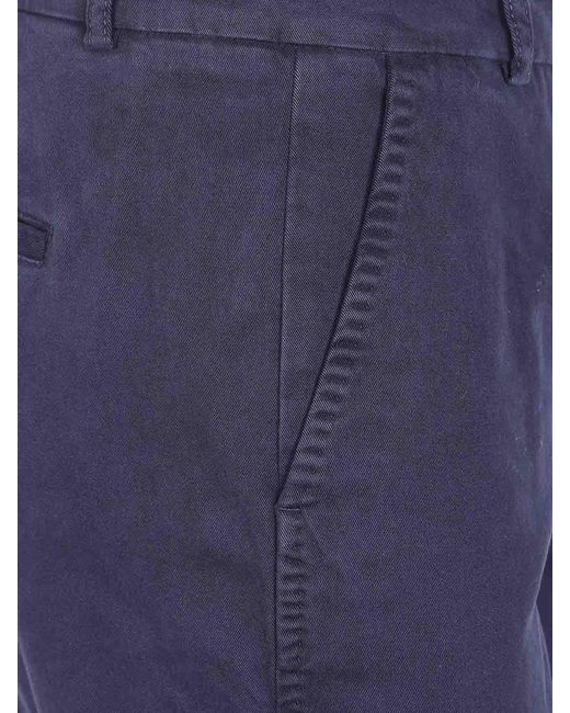 Peserico Blue Strech Gabardine Trousers
