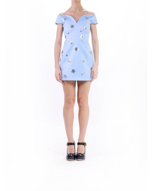 Marc Jacobs Blue Sequin Daisy Embellished Dress